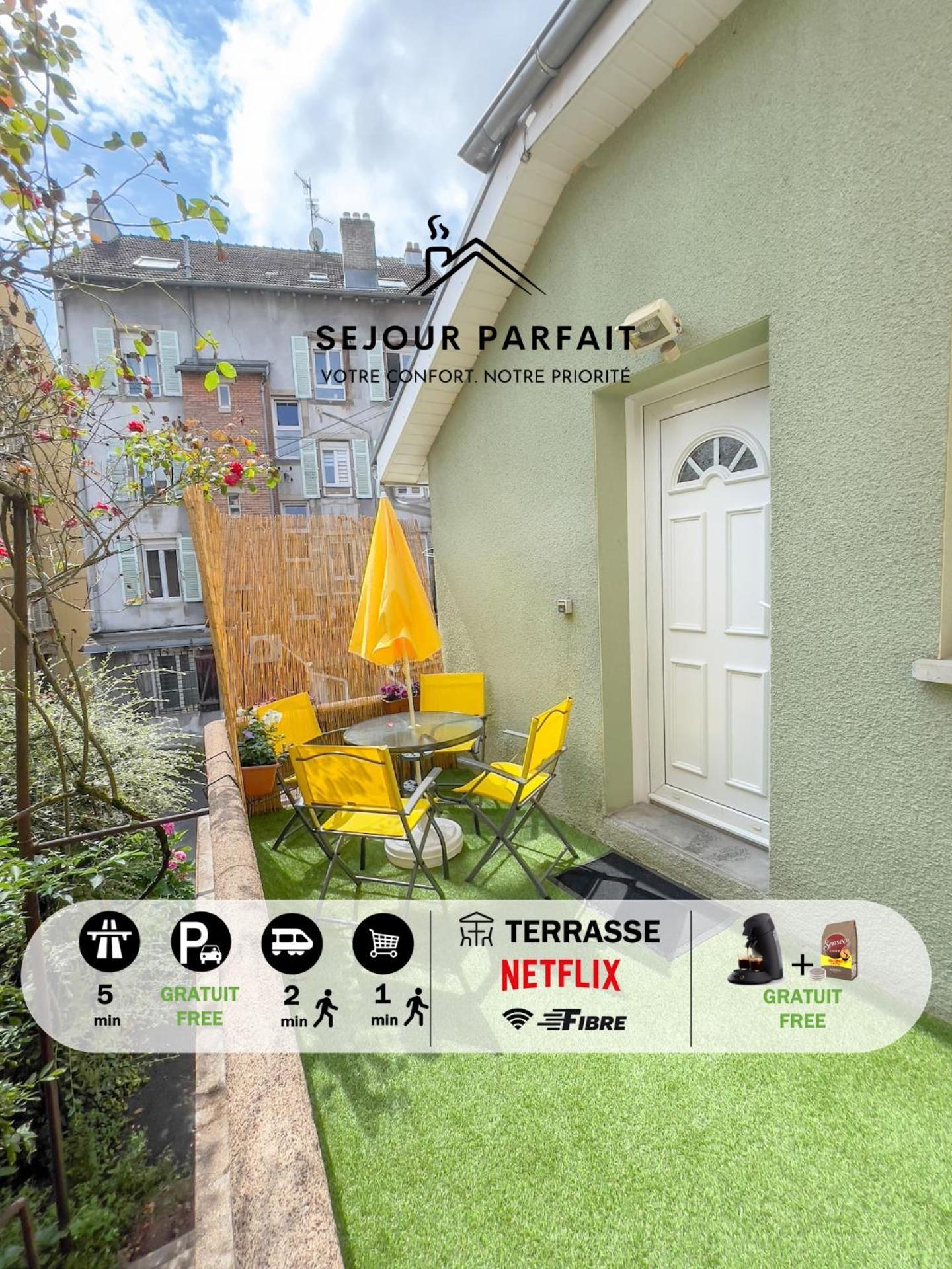 Maisonnette Le Faubourg - Centre Ville, Terrasse Et Netflix Бельфор Экстерьер фото